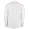 White - Back - Kustom Kit Mens Mandarin Collar Long-Sleeved Shirt