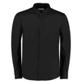 Black - Front - Kustom Kit Mens Mandarin Collar Long-Sleeved Shirt
