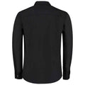 Black - Back - Kustom Kit Mens Mandarin Collar Long-Sleeved Shirt