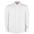 White - Front - Kustom Kit Mens Mandarin Collar Long-Sleeved Shirt