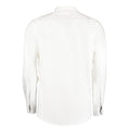 White-Navy - Back - Kustom Kit Mens Premium Contrast Oxford Long-Sleeved Shirt