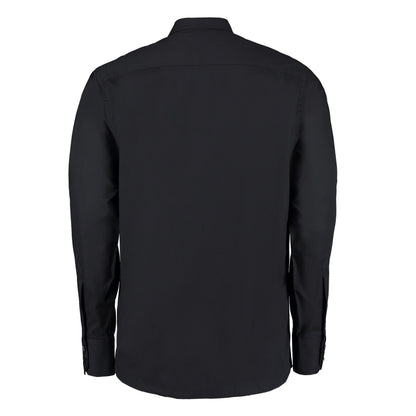 Black - Back - Kustom Kit Mens City Business Long-Sleeved Formal Shirt