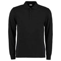 Black - Front - Kustom Kit Mens Pique Long-Sleeved Polo Shirt