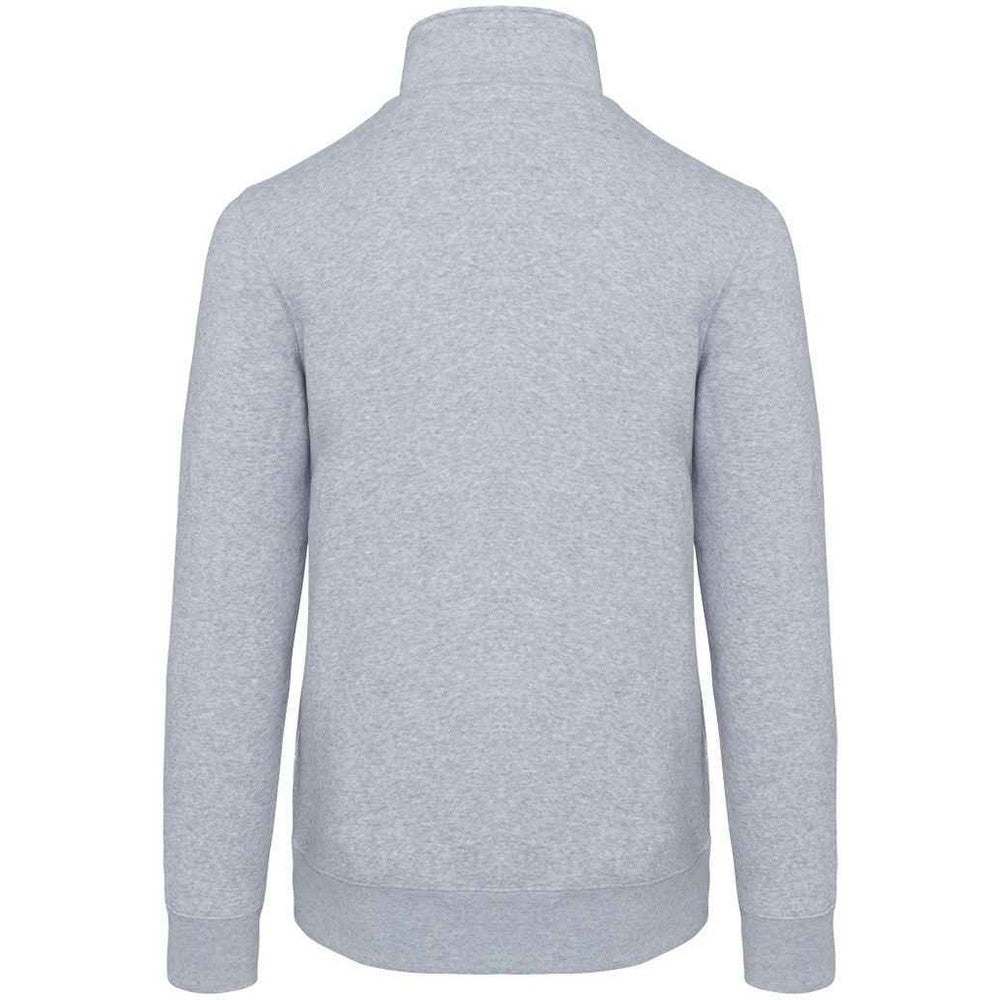 Oxford Grey - Back - Kariban Mens Zip Neck Sweatshirt