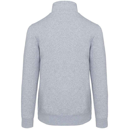 Oxford Grey - Back - Kariban Mens Zip Neck Sweatshirt