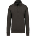 Dark Grey - Front - Kariban Mens Zip Neck Sweatshirt