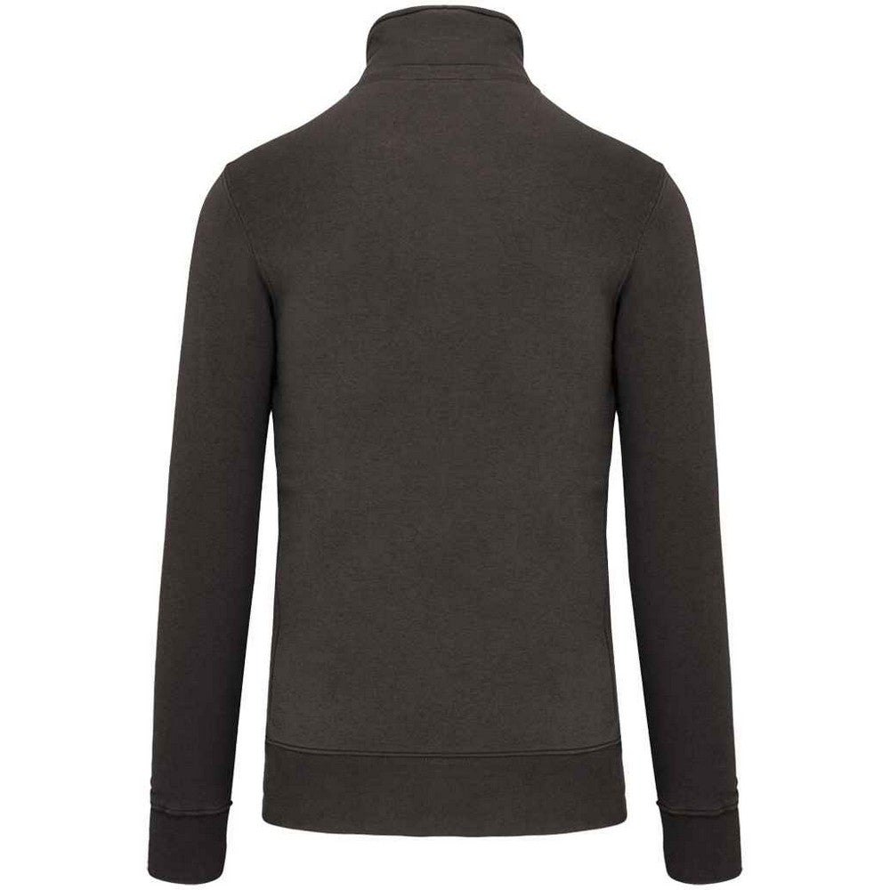 Dark Grey - Back - Kariban Mens Zip Neck Sweatshirt