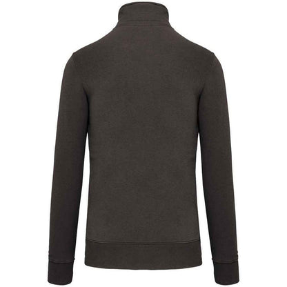 Dark Grey - Back - Kariban Mens Zip Neck Sweatshirt