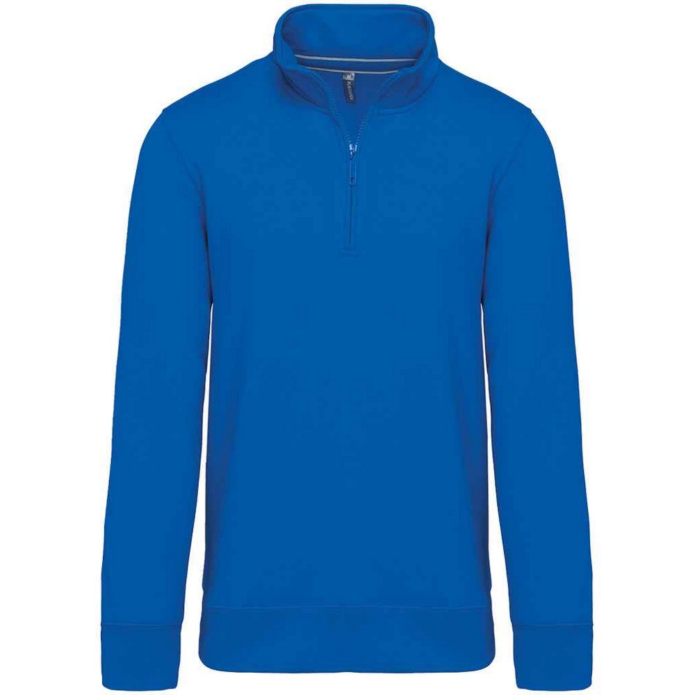 Light Royal Blue - Front - Kariban Mens Zip Neck Sweatshirt