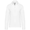 White - Front - Kariban Mens Zip Neck Sweatshirt