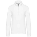 White - Front - Kariban Mens Zip Neck Sweatshirt