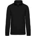 Black - Front - Kariban Mens Zip Neck Sweatshirt