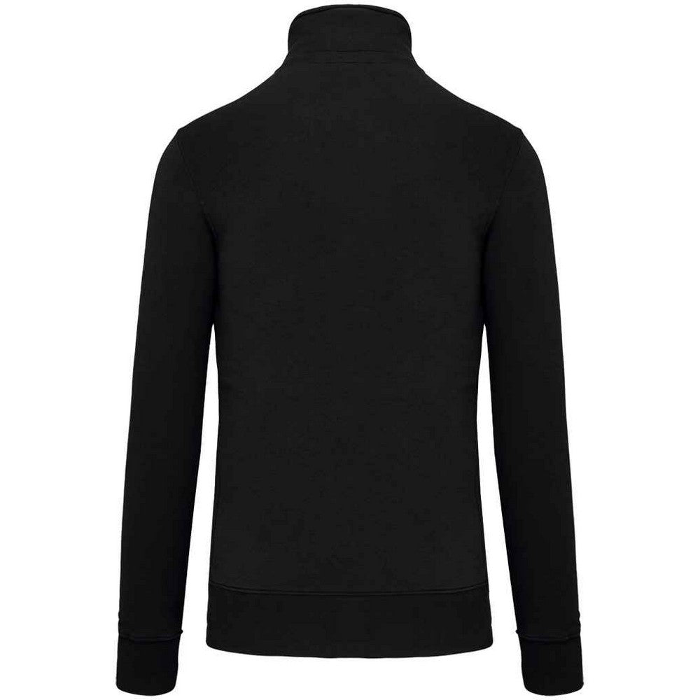 Black - Back - Kariban Mens Zip Neck Sweatshirt