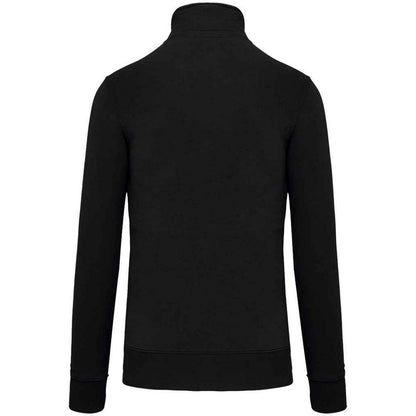 Black - Back - Kariban Mens Zip Neck Sweatshirt
