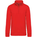 Red - Front - Kariban Mens Zip Neck Sweatshirt