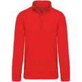 Red - Front - Kariban Mens Zip Neck Sweatshirt