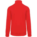 Red - Back - Kariban Mens Zip Neck Sweatshirt