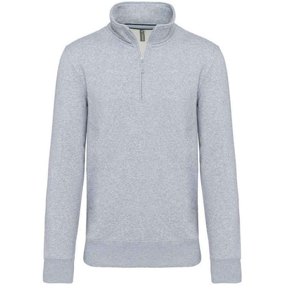 Oxford Grey - Front - Kariban Mens Zip Neck Sweatshirt