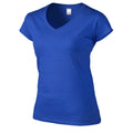 Royal Blue - Side - Gildan Womens-Ladies Soft Style V Neck T-Shirt