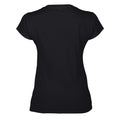 Black - Back - Gildan Womens-Ladies Soft Style V Neck T-Shirt