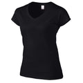 Black - Side - Gildan Womens-Ladies Soft Style V Neck T-Shirt