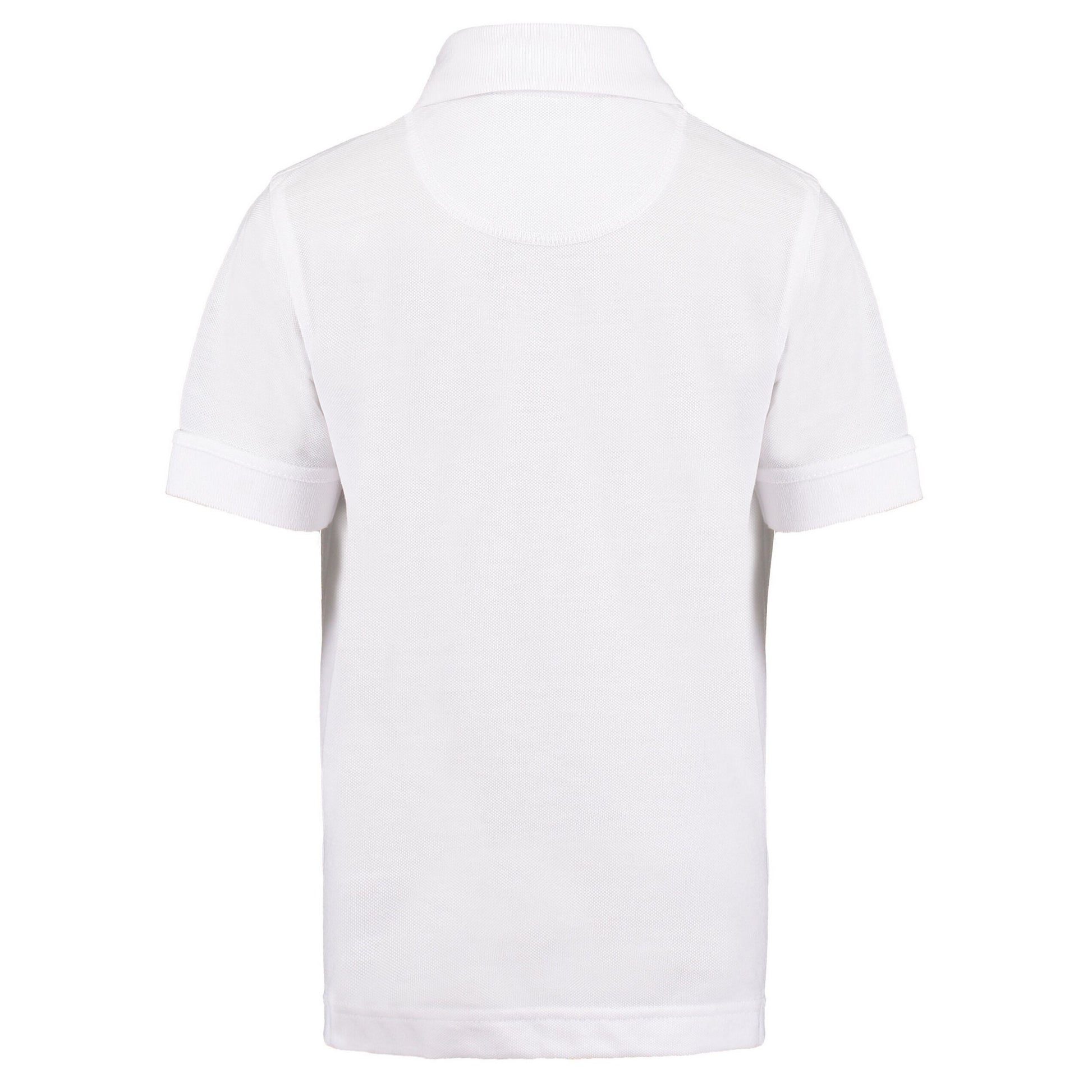 White - Back - Kustom Kit Childrens-Kids Klassic Polycotton Pique Polo Shirt