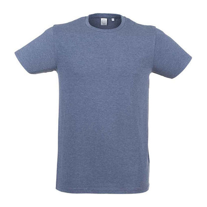 Navy - Front - SF Men Mens Feel Good Heather Stretch T-Shirt