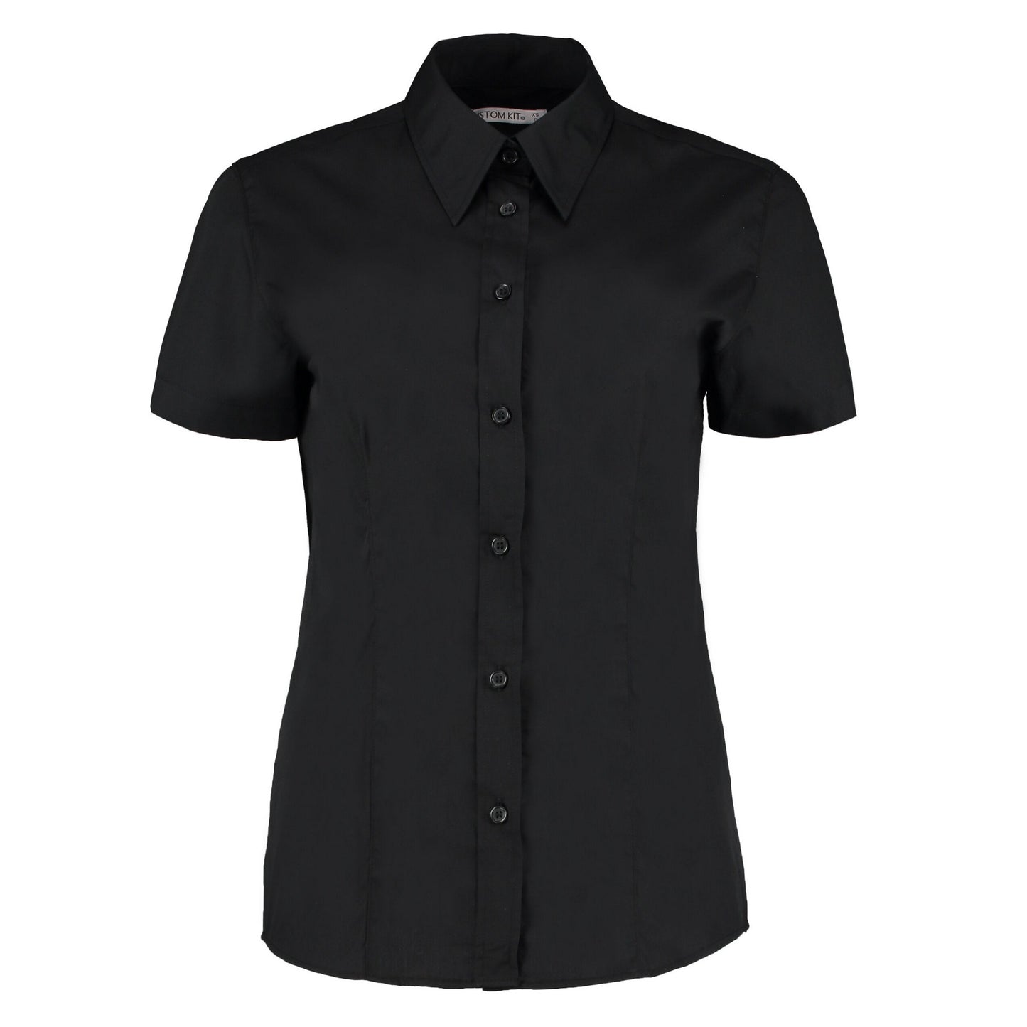 Black - Front - Kustom Kit Womens-Ladies Workforce Short-Sleeved Shirt