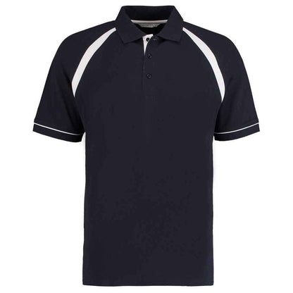Navy-White - Front - Kustom Kit Mens Oak Hill Piqué Polo Shirt