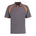 Charcoal-Orange - Front - Kustom Kit Mens Oak Hill Piqué Polo Shirt