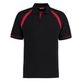 Black-Bright Red - Front - Kustom Kit Mens Oak Hill Piqué Polo Shirt