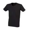 Black - Front - SF Men Mens Stretch V Neck T-Shirt