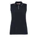 Navy-White - Front - GAMEGEAR Mens Proactive Cotton Pique Sleeveless Polo Shirt