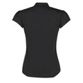 Black - Back - Kustom Kit Womens-Ladies Continental V Neck Capped Sleeved Blouse