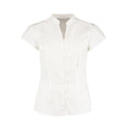 White - Front - Kustom Kit Womens-Ladies Continental V Neck Capped Sleeved Blouse