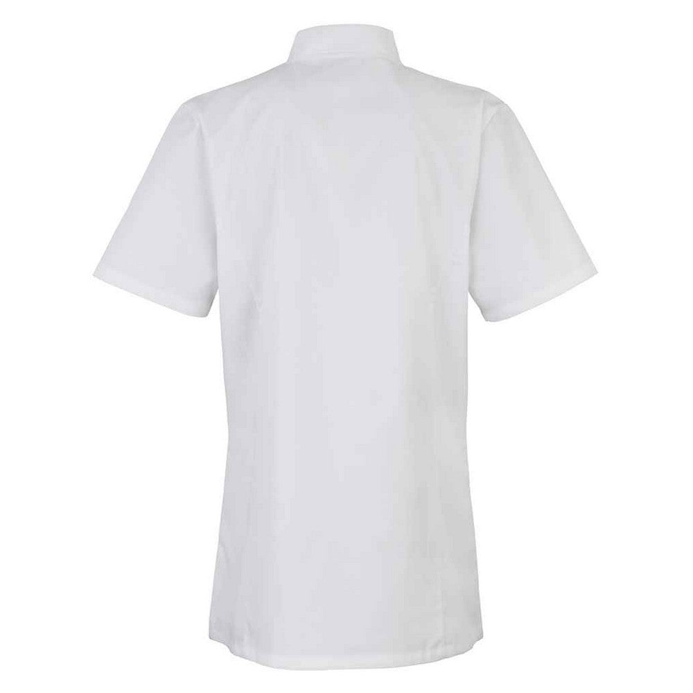 White - Back - Premier Womens-Ladies Short-Sleeved Chef Jacket
