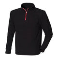 Black-Red - Front - Finden & Hales Mens Microfleece Zip Neck Fleece Top