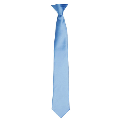 Mid Blue - Front - Premier Unisex Adult Satin Tie