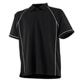Black-White - Front - Finden & Hales Mens Piped Performance Polo Shirt