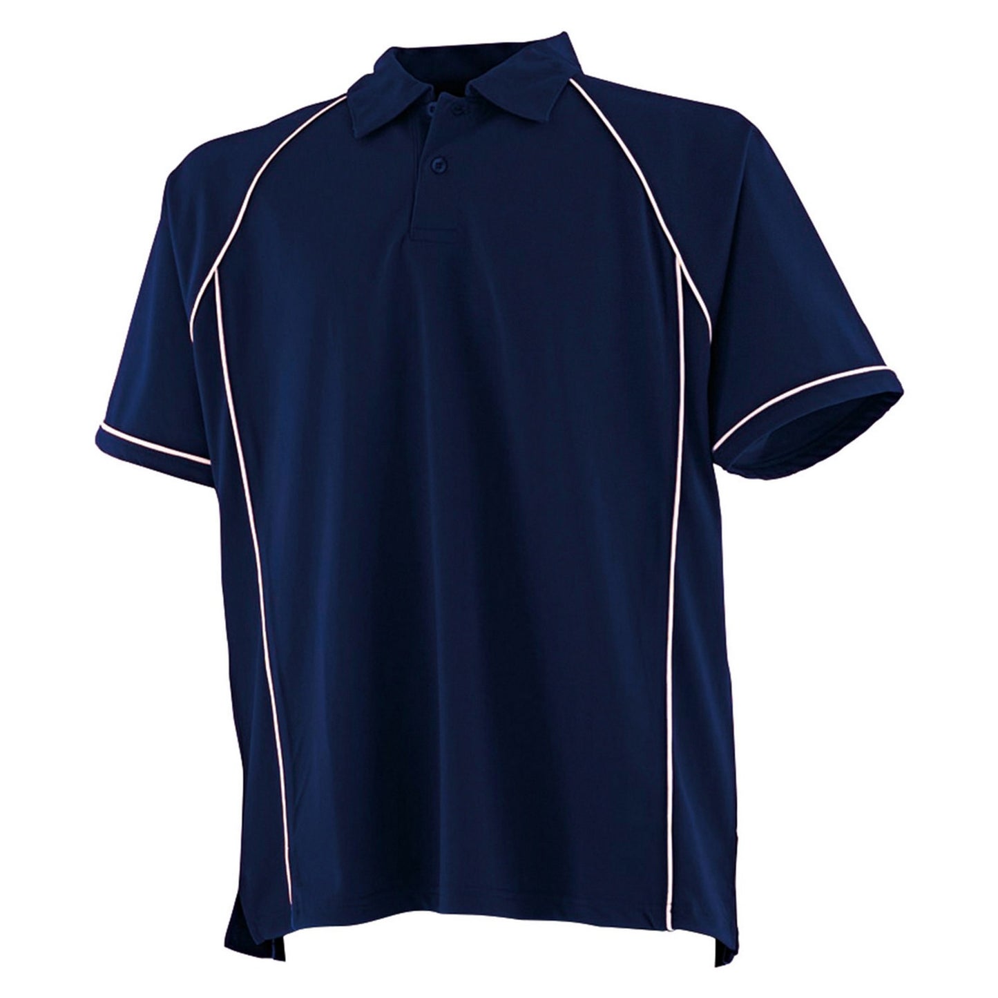 Navy-White - Front - Finden & Hales Mens Piped Performance Polo Shirt