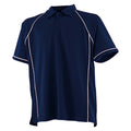 Navy-White - Front - Finden & Hales Mens Piped Performance Polo Shirt