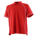 Red-White - Front - Finden & Hales Mens Piped Performance Polo Shirt