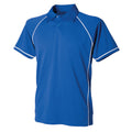 Royal Blue-White - Front - Finden & Hales Mens Piped Performance Polo Shirt