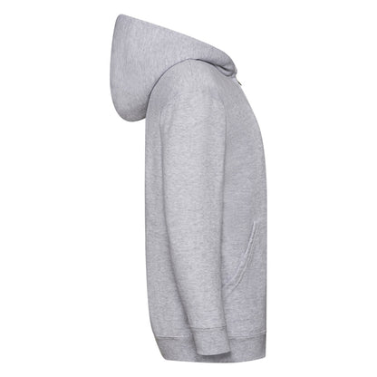 Heather Grey - Side - Fruit Of The Loom Childrens-Kids Classic Full Zip Hoodie