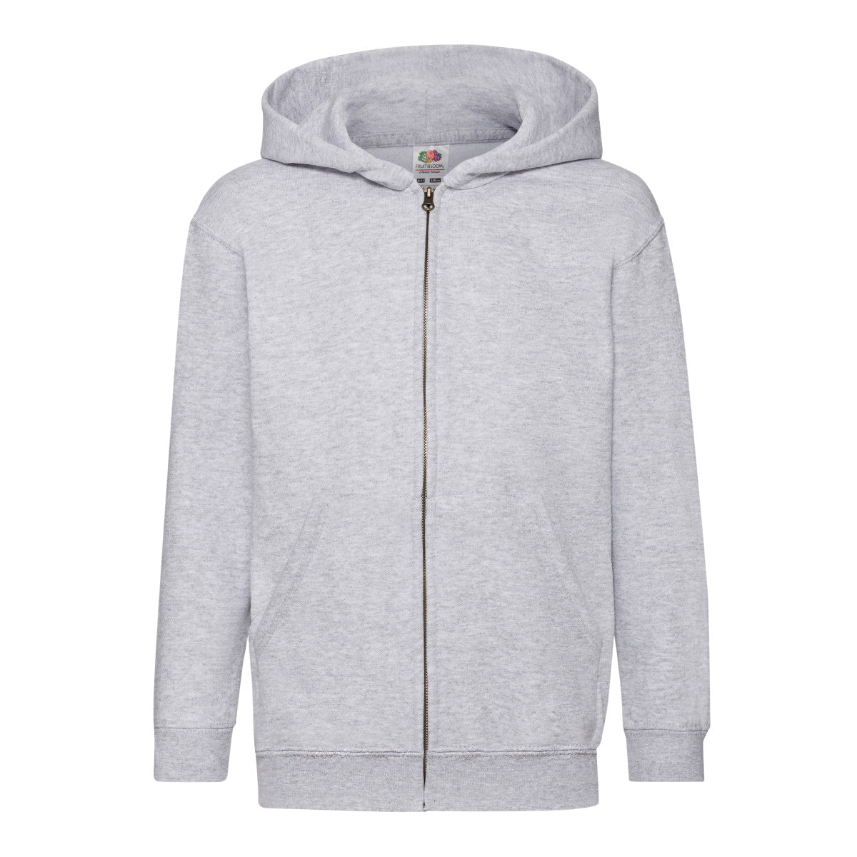 Heather Grey - Front - Fruit Of The Loom Childrens-Kids Classic Full Zip Hoodie