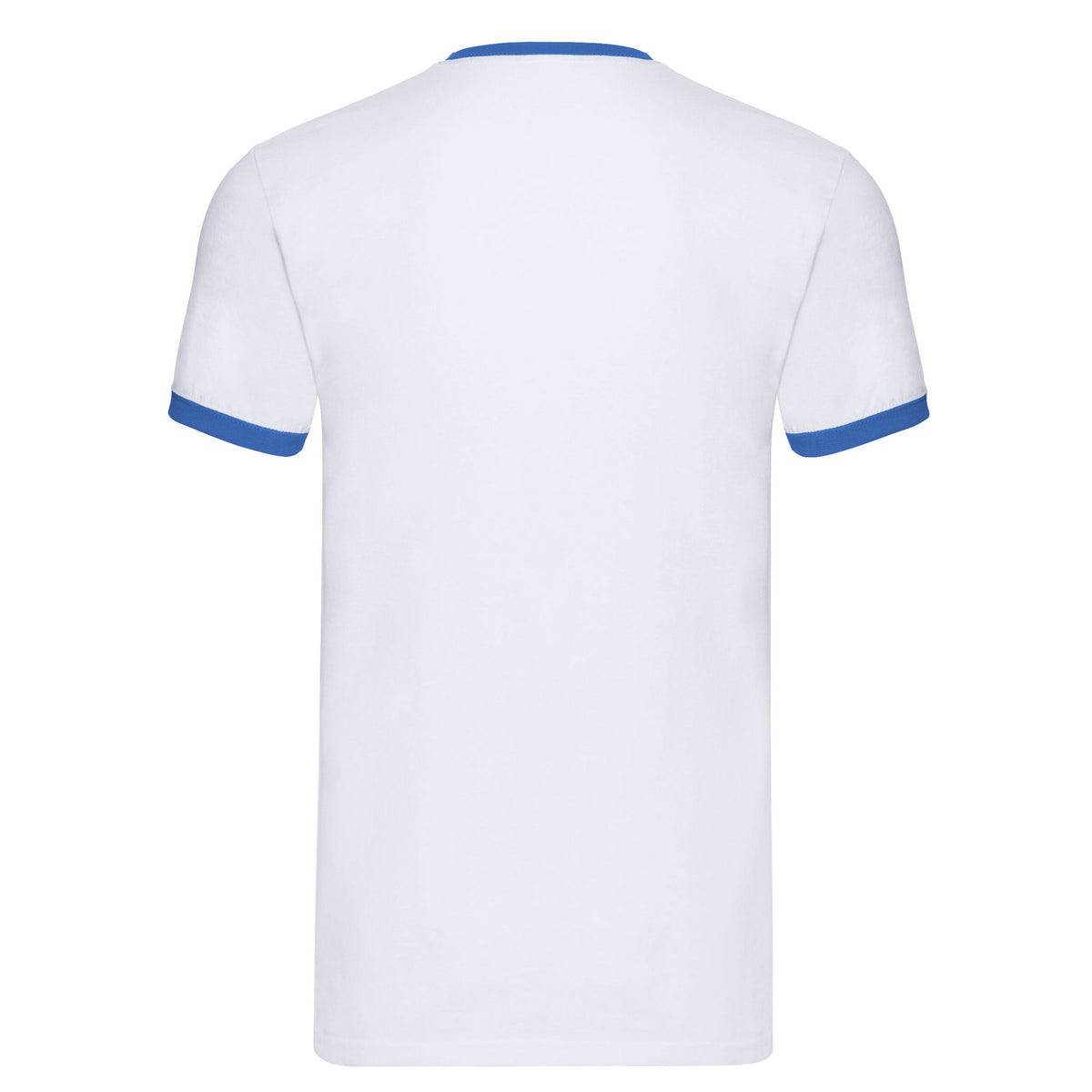 White-Royal Blue - Back - Fruit of the Loom Mens Contrast Ringer T-Shirt