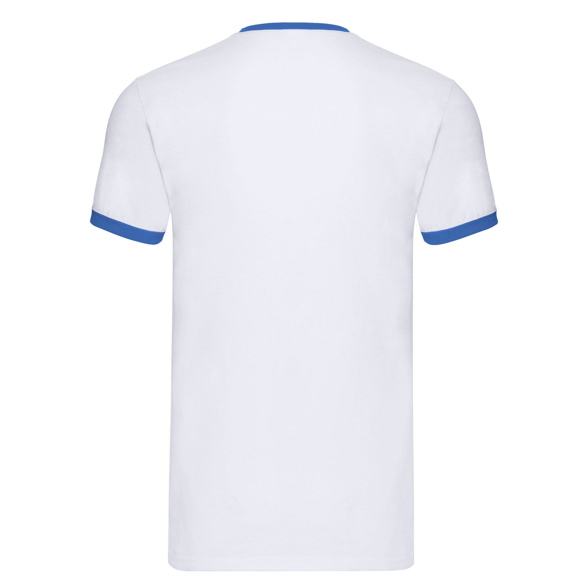 White-Royal Blue - Back - Fruit of the Loom Mens Contrast Ringer T-Shirt