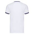 White-Navy - Back - Fruit of the Loom Mens Contrast Ringer T-Shirt