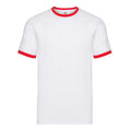 White-Red - Front - Fruit of the Loom Mens Contrast Ringer T-Shirt