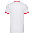 White-Red - Back - Fruit of the Loom Mens Contrast Ringer T-Shirt